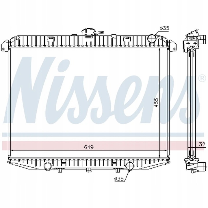 CHLODNICA, SISTEMA DE REFRIGERACIÓN DEL MOTOR NISSENS 62070A 