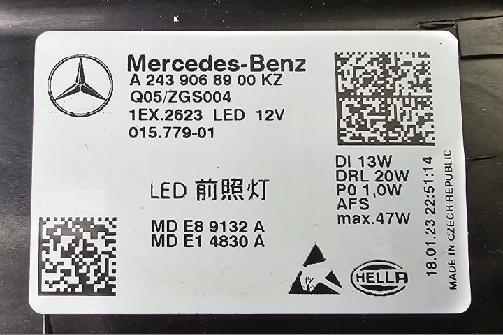 MERCEDES EQA EQB COMPLET LED PROJECTEUR GAUCHE PHARE AVANT GAUCHE A2439068900