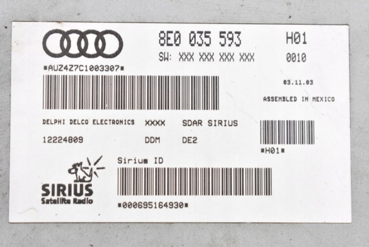 CONTRÔLEUR MODULE RADIO 8E0035593 AUDI A4 B6 00-05