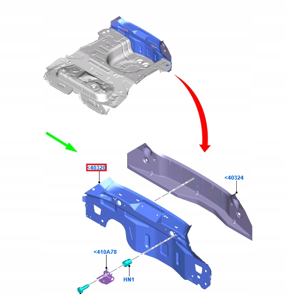 FORD FIESTA MK7 2008-2017 PANNEAU ARRIÈRE PAROI INTÉRIEURE 1890123