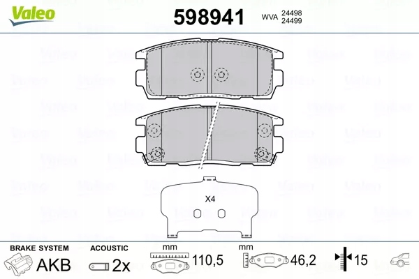 ZAPATAS DE FRENADO VALEO 598941 