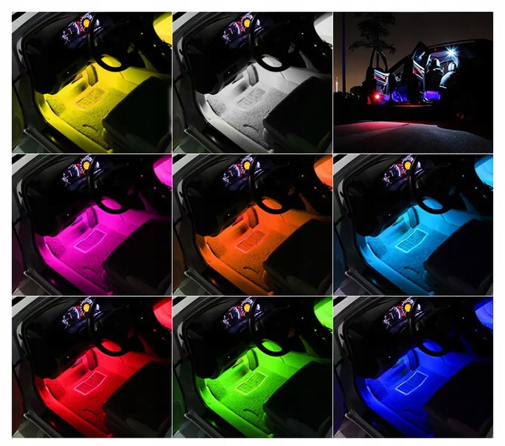 CINTA DIODO LUMINOSO LED RGB 5050 12V BLUETOOTH APLIKACJA ILUMINACIÓN KABIN AUTO COCHE 