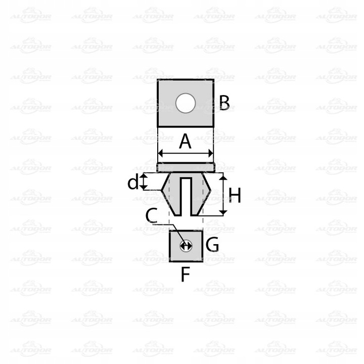 PASADORES CLAVIJAS MONTAZOWE AL TORNILLO 12,6X12,6X1,7 