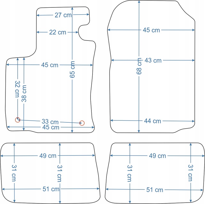 RENAULT TWINGO 2007-2014R. ALFOMBRILLAS DE FELPA SILVER+SKORA 