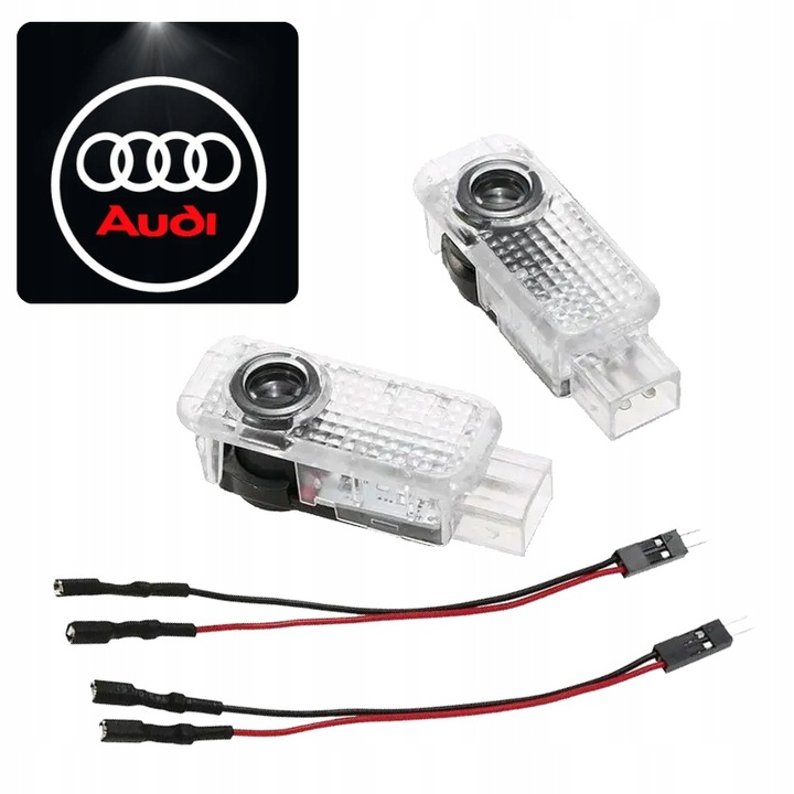 AUDI DIODO LUMINOSO LED LOGOTIPO PROYECTOR - A3 A4 A5 A6 A8 Q3 Q5 Q7 <--- ALTO CALIDAD 