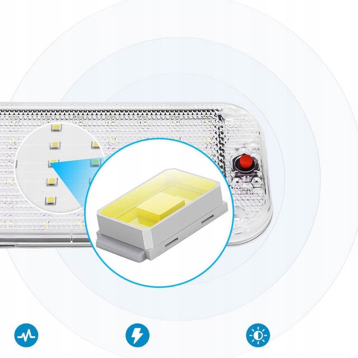 AUTO PHARE SUFITOWA LED INTÉRIEUR BUS 12V 48LED 800LM 2 CV