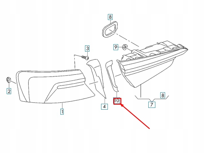 AUDI RS5 COUPÉ 8W6 MOULURE PHARES ARRIÈRE GAUCHE INTERNE 8W6945255B
