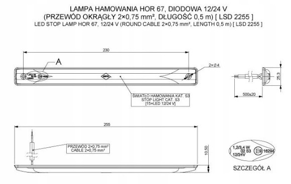 ADICIONAL TERCERO LUZ LUZ DE FRENADO FARO DIODO LUMINOSO LED 12V 24V 