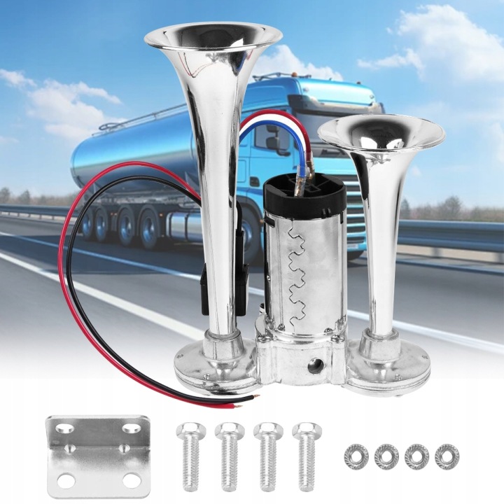KLAXON HAUT-PARLEUR SIGNAL SONORE AUTOMOBILE AVEC COMPRESSEUR TIR 12V 600DB
