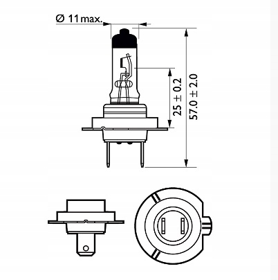 2 PIEZAS PHILIPS VISION PLUS +60% H7 12V 55W PX26D MALETERO 