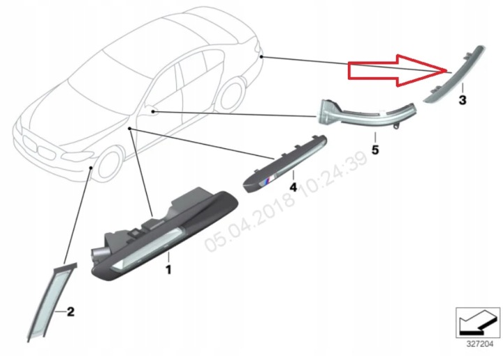 BMW 5 F10 PARE-CHOCS ARRIÈRE DROIT PROJECTEUR 7318556 63147318556 2015