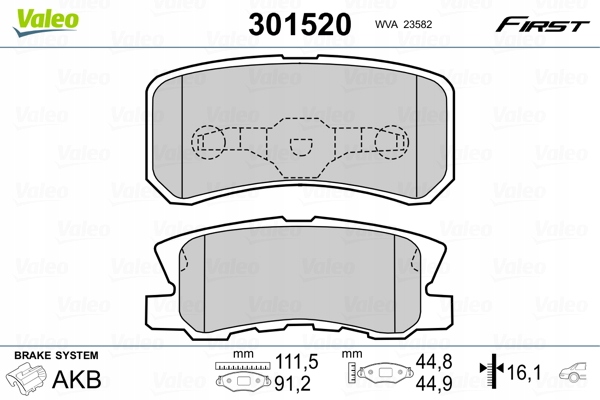 ZAPATAS DE FRENADO VALEO 301520 