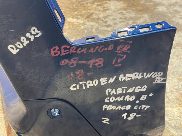 CITROEN BERLINGO IV 4 PARTENAIRE COMBO E PROACE CITY 18- PARE-CHOCS ARRIÈRE ARRIÈRE