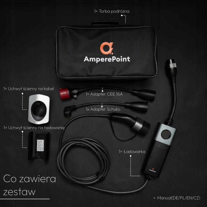 AMPERE POINT CHARGEUR Q11 PRZENOSNA EV 16A, 11KW, TYPE 2 WIFI TUYA