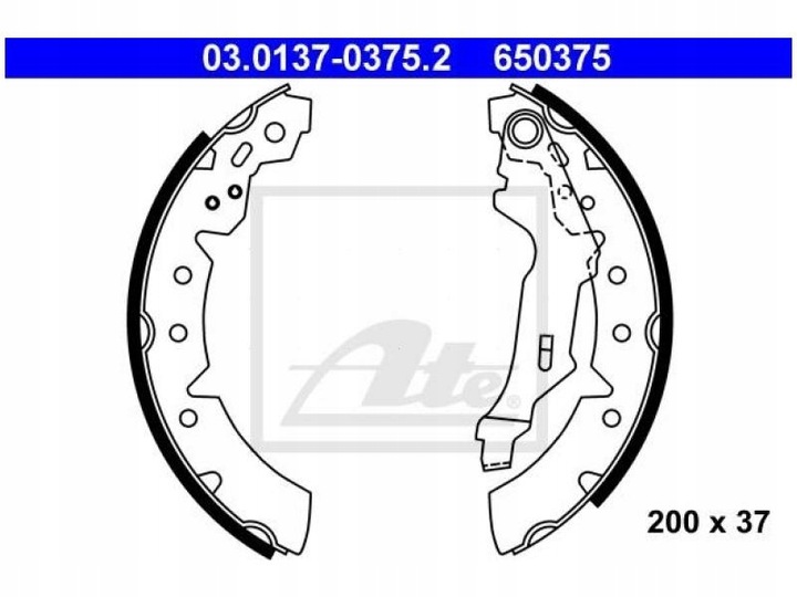 SABOTS DE FREIN À TAMBOUR COMPLET ATE 03.0137-0375.2 photo 2 - milautoparts-fr.ukrlive.com