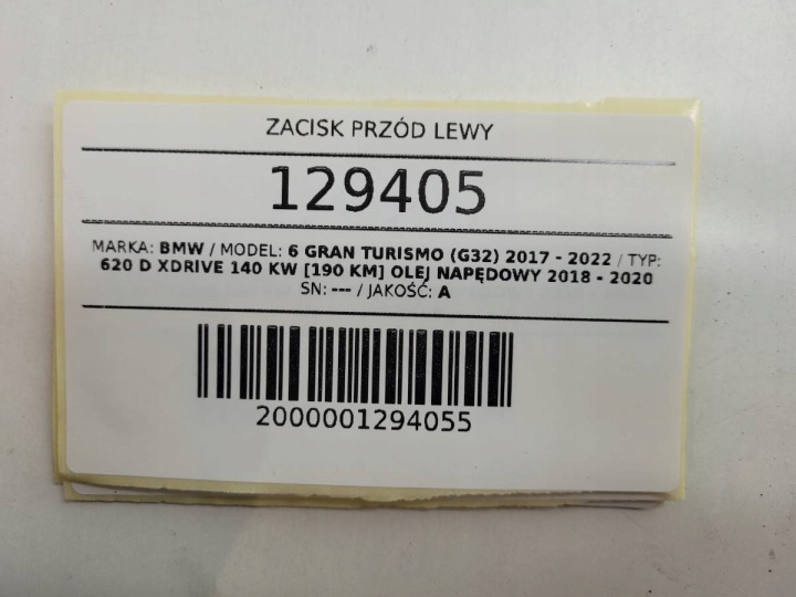 ÉTRIER DE FREIN AVANT AVANT GAUCHE COLLIER BMW 6 G32 G30 G31 6883733