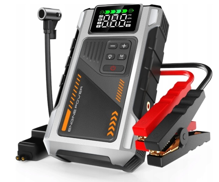 DÉMARREUR AUTOMOBILE 8000A BOOSTER COMPRESSEUR POWER BANK 21800MAH VERS 10L