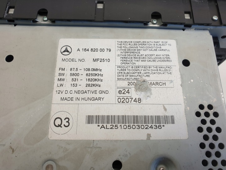 MERCEDES W164 ML RADIO A1648200079