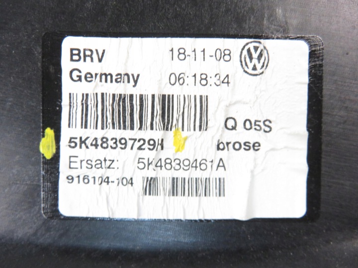 ÉLÉVATEUR VITRES GAUCHE ARRIÈRE VW GOLF VI 5K4839729H 1K0959701AL