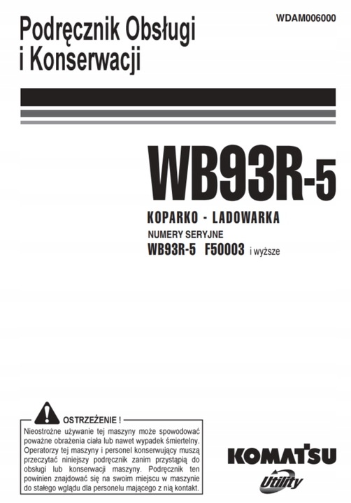 KOMATSU WB 93-R-5 MANUAL MANTENIMIENTO DTR 