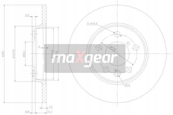 MAXGEAR DISCO DE FRENADO VW T. T4 96- 