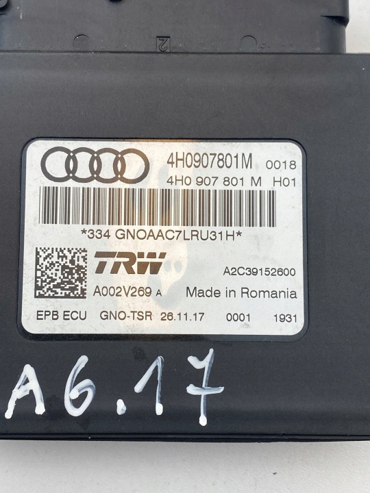 2017 AUDI A6 S6 C7 4G MODULE CONTRÔLEUR FREINS MANUEL 4H0907801M