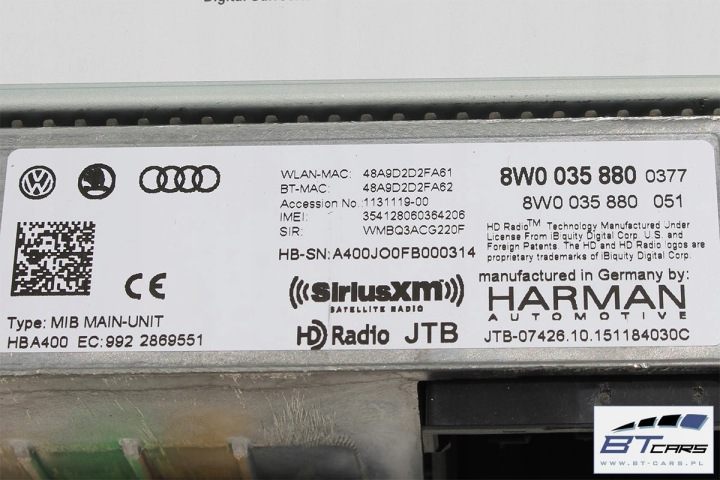 AUDI A4 A5 LECTEUR DE CARTE MIB SD SIM 8W0035880 8W0035890 8W0 035 880 8W0 035 890