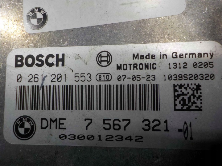 BMW 1 E87 1.6 B 07R CONTRÔLEUR ORDINATEUR MOTEUR 7567321 0261201553