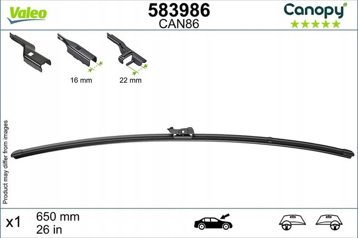 LIMPIAPARABRISAS VALEO CANOPY 650MM AUDI BMW LAMBORGHINI LEXUS OPEL FIAT 