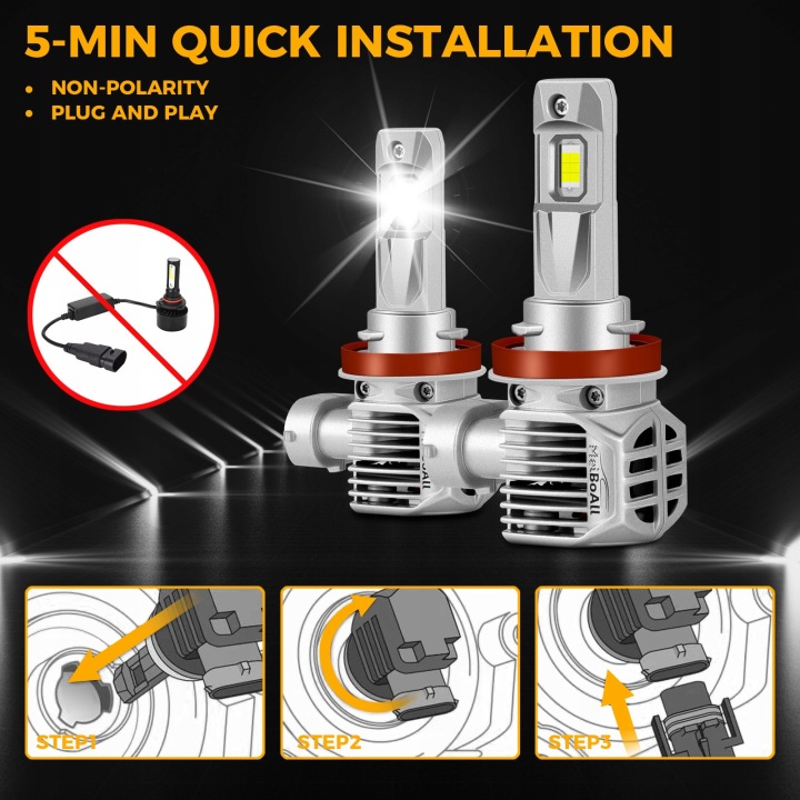 H11 PROJECTEUR LED 100W 20000LM CANBUS BEZBLEDNA PHARE AUTOMOBILE M5S ZINTEGROWANA