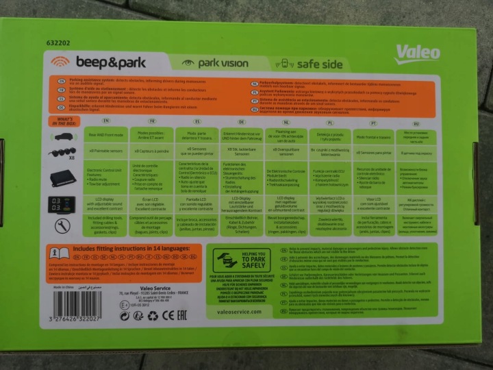 VALEO KIT STATIONNEMENT PRZOD/TYL 8 CAPTEURS AVEC ÉCRAN LCD 632202