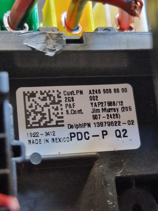 BOÎTE FUSIBLES MERCEDES W246 1.8 CDI 2013R A2469066600