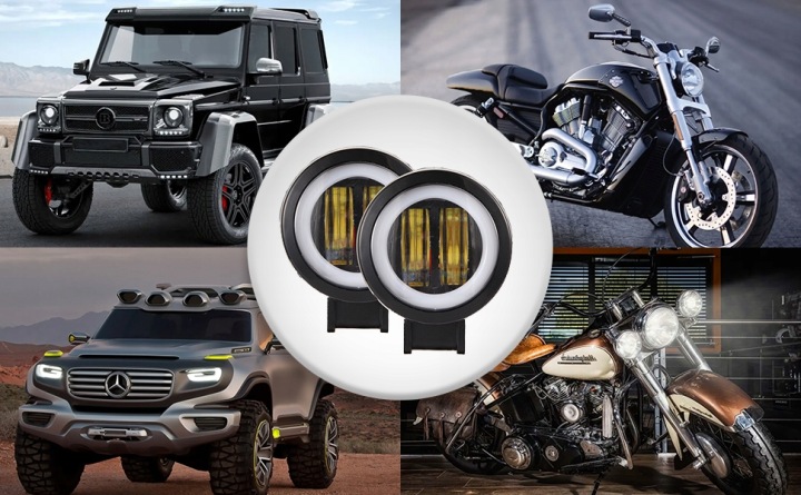 HALOGÈNES MOTOCYCLETTE LED PHARE PHARES LIGHTBAR 6000K/3000K PUISSANT