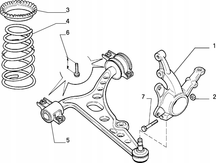 FIAT TIPO 87- BRAS DE SUSPENSION GAUCHE ORIGINAL 46407372 7601057 93501180 OE