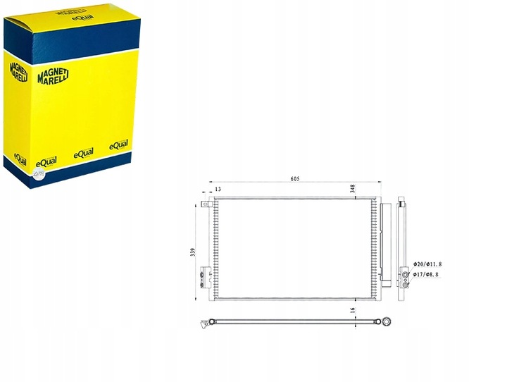 CONDENSADOR FIAT 500L 351_ 352_1.4 199LYB1B MAGNETI MARELLI 