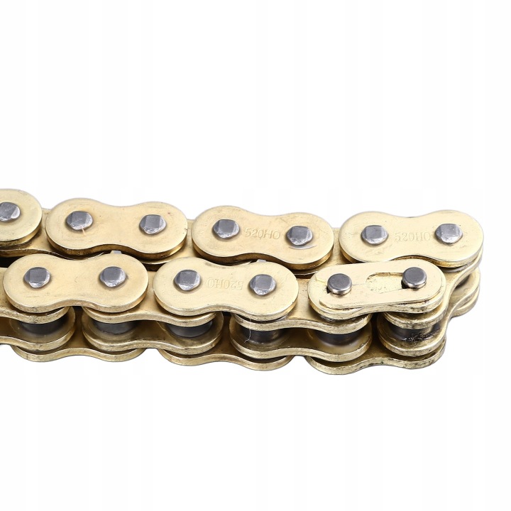 CHAÎNE MOTOCYCLETTE RENFORCÉ 520HO 116L COULEUR DORÉE GRUBSZY CHAÎNE