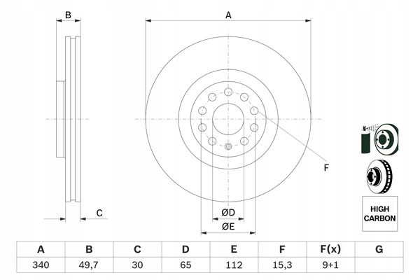 BOSCH 0 986 479 C90 DISQUE DE FREIN