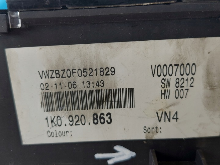 COMPTEUR COMPTEUR GOLF V 1.4 B 1K0920863