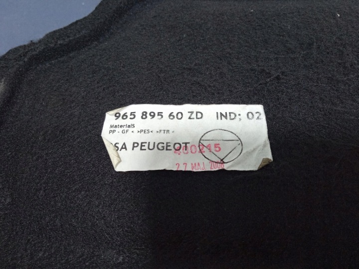 PEUGEOT 207 06-09 SW UNIVERSEL ÉTAGÈRE COUVERCLES DE COFFRE 96589560ZD