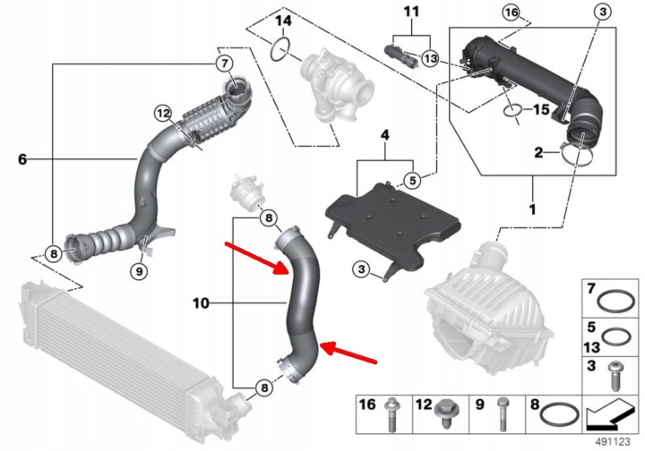 BMW 2 PIÈCES F39 F40 F45 F48 MINI FIL AIR DE CHARGE 11618511338