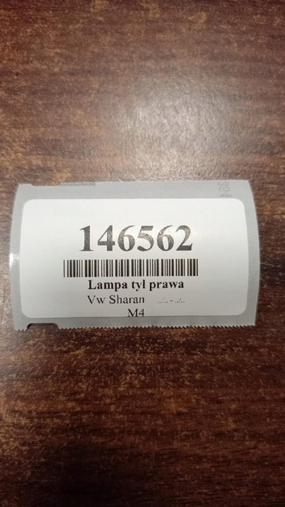 VW SHARAN I PHARE DROIT ARRIÈRE DANS COUVERCLE DE COFFRE 964972
