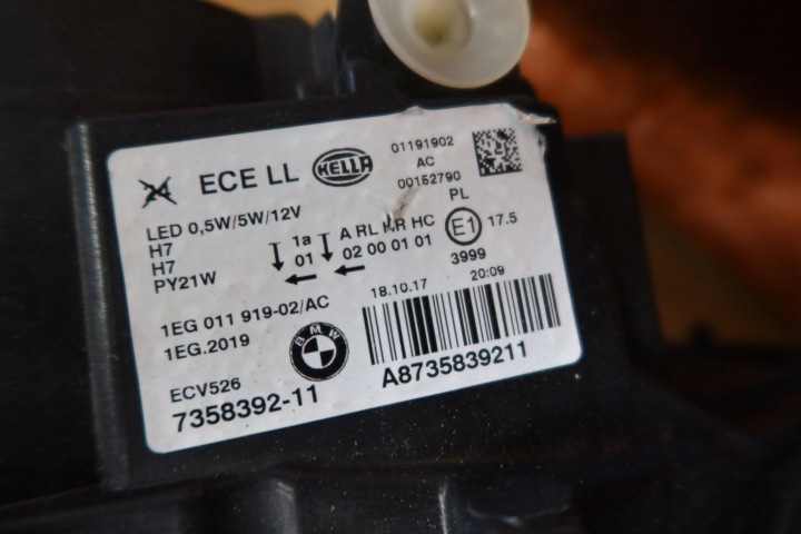 BMW 1 F20 F21 ORDINAIRE H7 LED LCI LIFT 7358392 DROITE PHARE LAMPY7