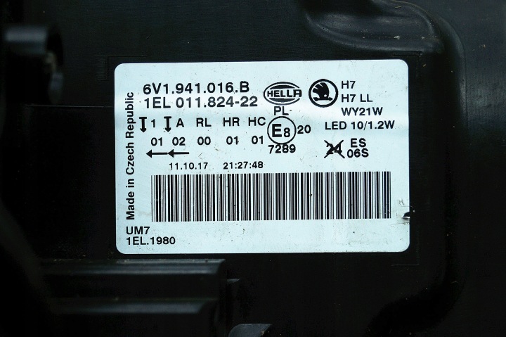 PHARE DROIT AVANT SKODA FABIA III 6V1 LED EUROPE