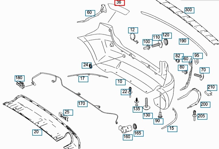 MERCEDES-BENZ A W169 PARE-CHOCS ARRIÈRE GAUCHE RÉFLECTEUR A1699890185 ORIGINAL
