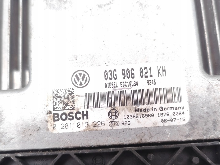VW GOLF CONTRÔLEUR MODULE ECU 1.9 TDI DIESEL 77KW (105 HP) 03G906021KH 2006