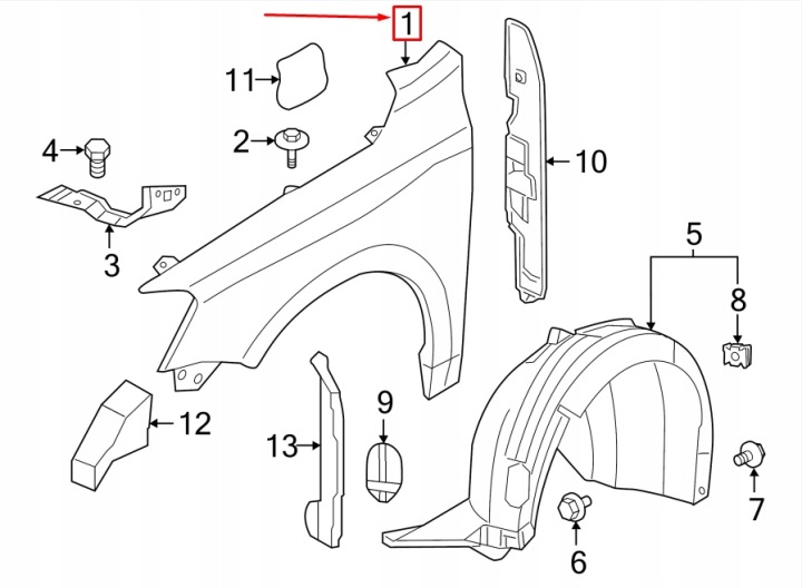 VW JETTA MK6 16 AILE AVANT GAUCHE 5C6821105A ORIGINAL