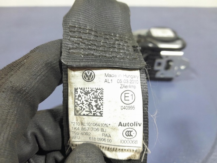 VW GOLF VI 08- 5D CEINTURE DE SÉCURITÉ DROIT AVANT PASSAGER 1K4857706BJ
