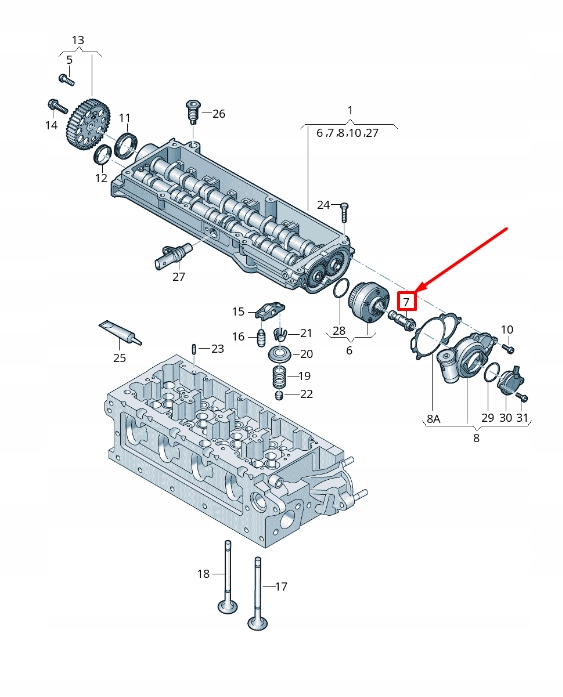SOUPAPE OUVRIER MOTEUR VW GOLF VII 5G MK7 04L906455G
