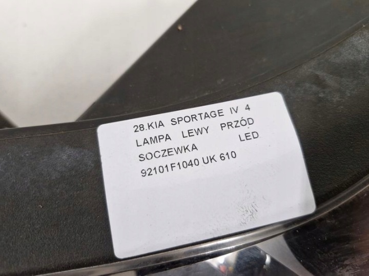 KIA SPORTAGE IV 4 PHARE GAUCHE AVANT LENTILLE LED 92101F1040 UK