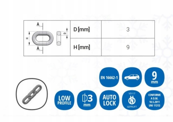 LANCUCHY SNIEGOWE VERIGA 70 KN PC9-070